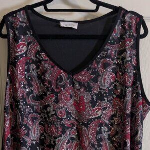 Exclusive One Womens Plus Size 2X Sleeveless Embellished Knit Top